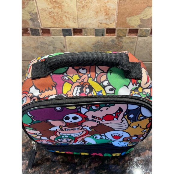 Super Mario Lunch Bag Soft Dual Compartment Insulated Padded Handle - Picture 4 of 9